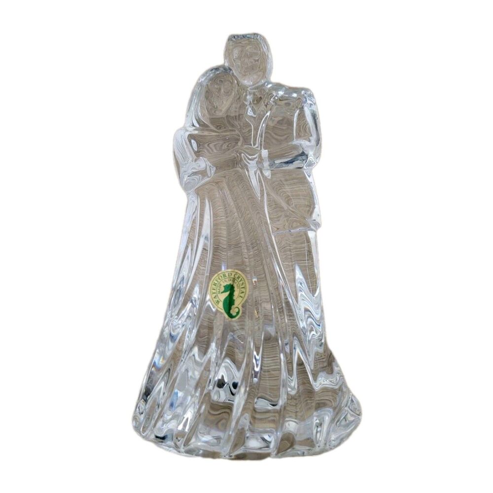 Vintage WATERFORD CRYSTAL BRIDE & GROOM Figurine  Ireland 2000 Retired 7 1/2”